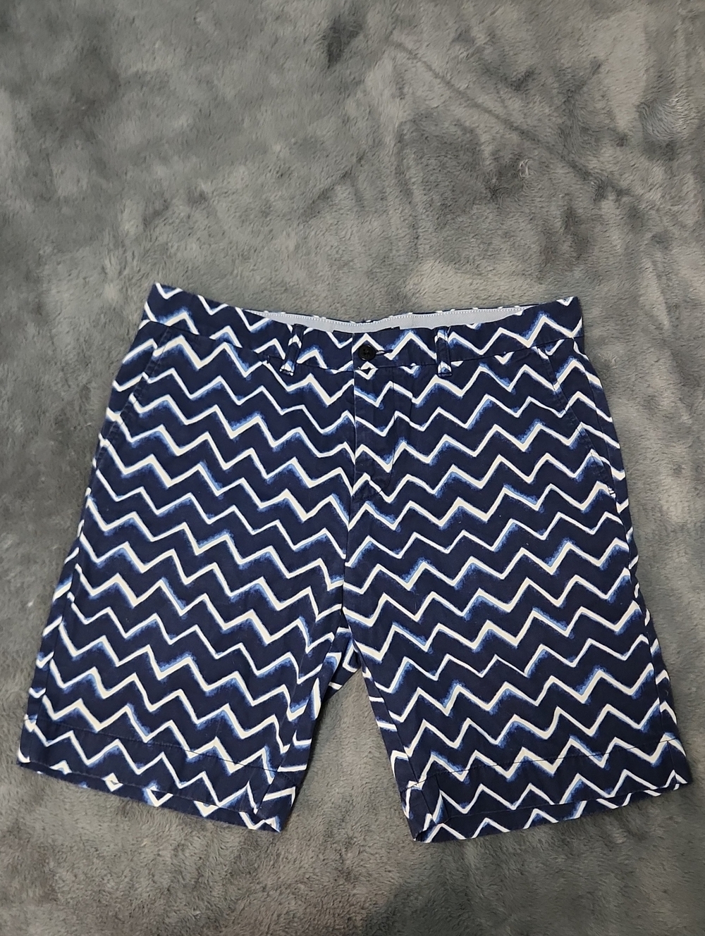 Tommy Hilfiger Navy and White Zigzag Casual Shorts